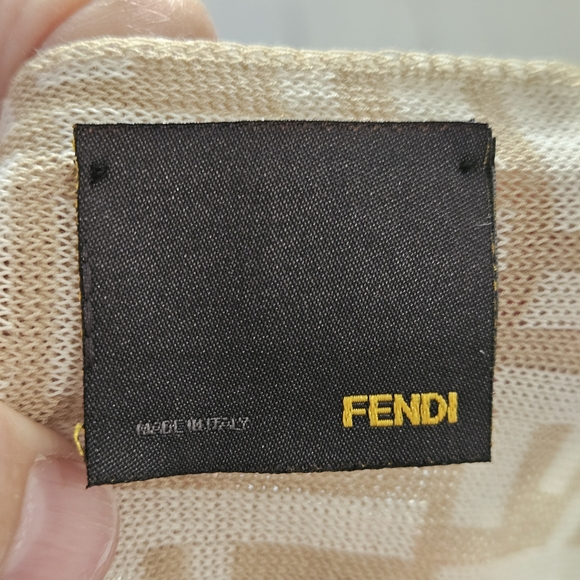 Fendi Beige Monogram Scarf - Picture 5 of 10